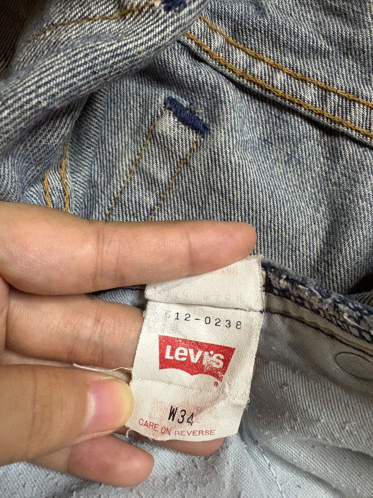Levi's Vintage 90s Levis 512 Mud Wash Grunge Ripped Baggy Jeans Size US 33 - 10 Thumbnail