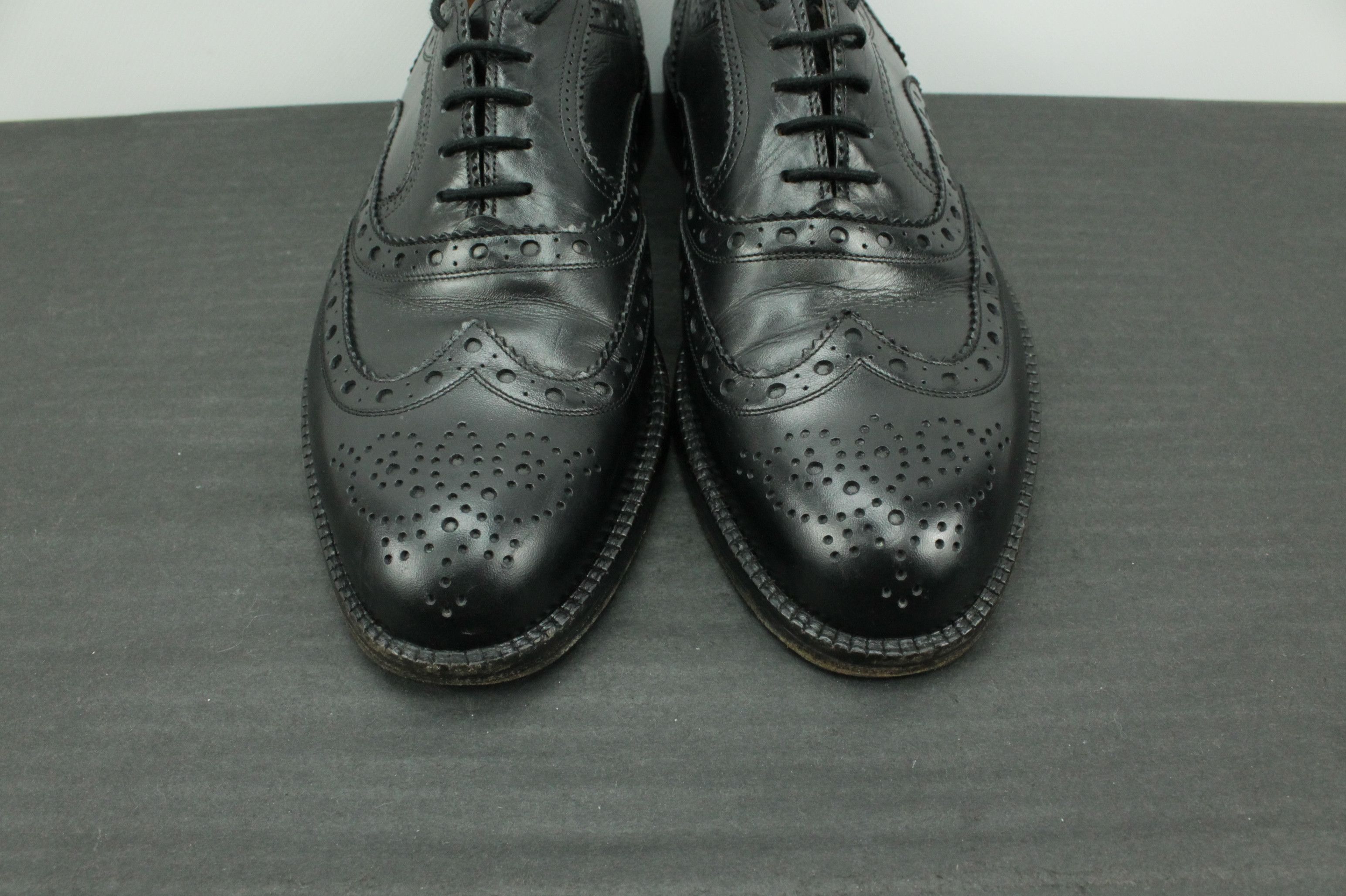 Bally Bally Scribe Handmade Black Oxford Brogue Dress Men's Shoes Size US 9 / EU 42 - 3 Thumbnail