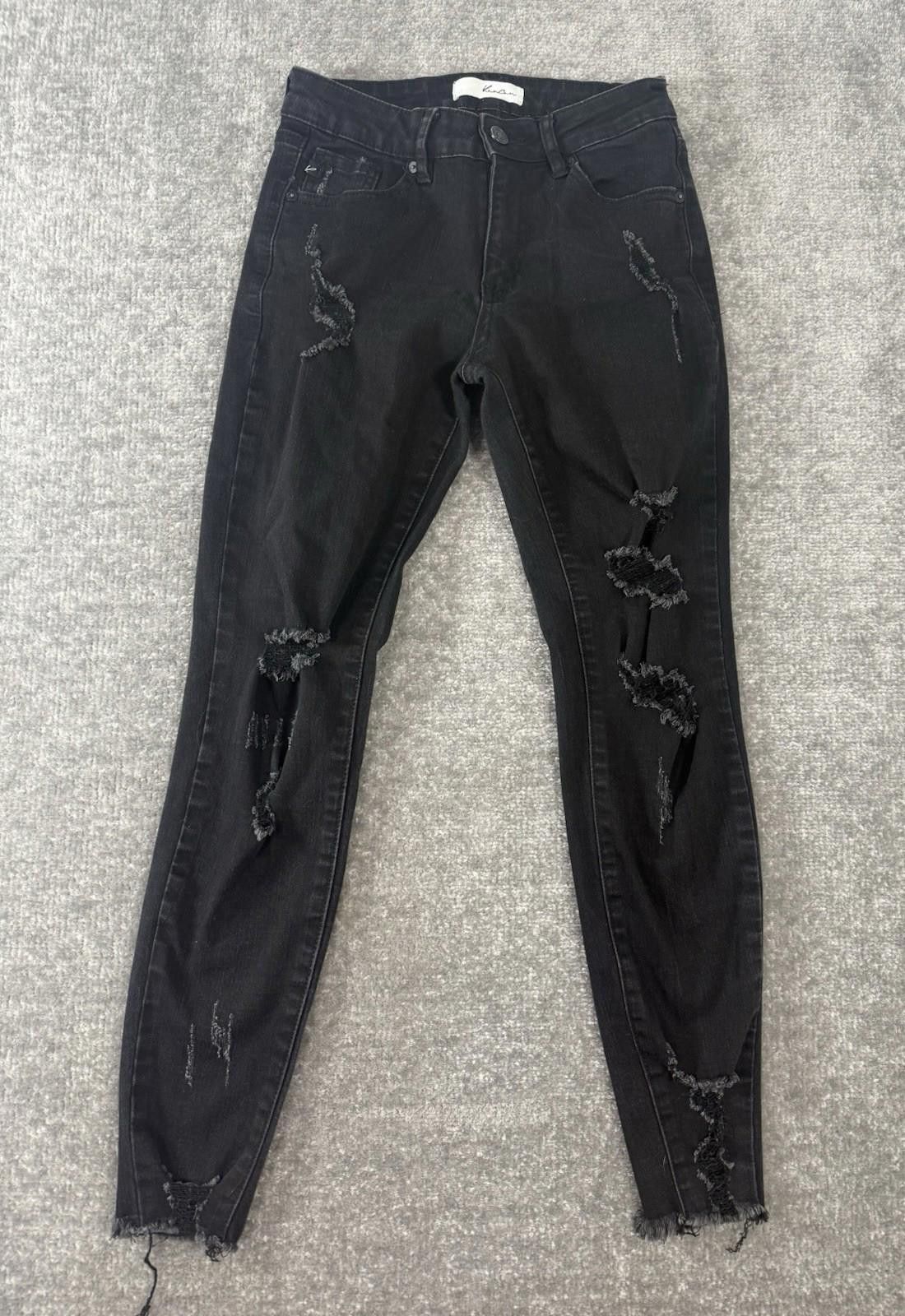 Kancan USA KANCAN Sz 1/24 Women’s Black MidRise Skinny Jeans Distressed Size 24" / US 00 / IT 34 - 1 Thumbnail