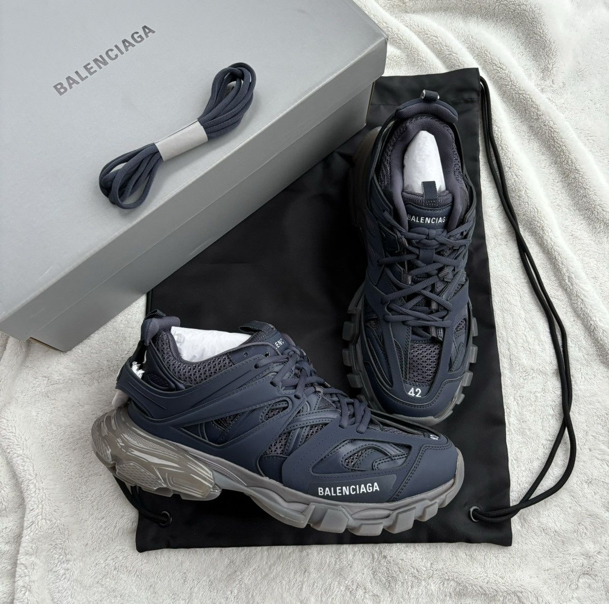 Balenciaga Navy/Grey Track Sneakers