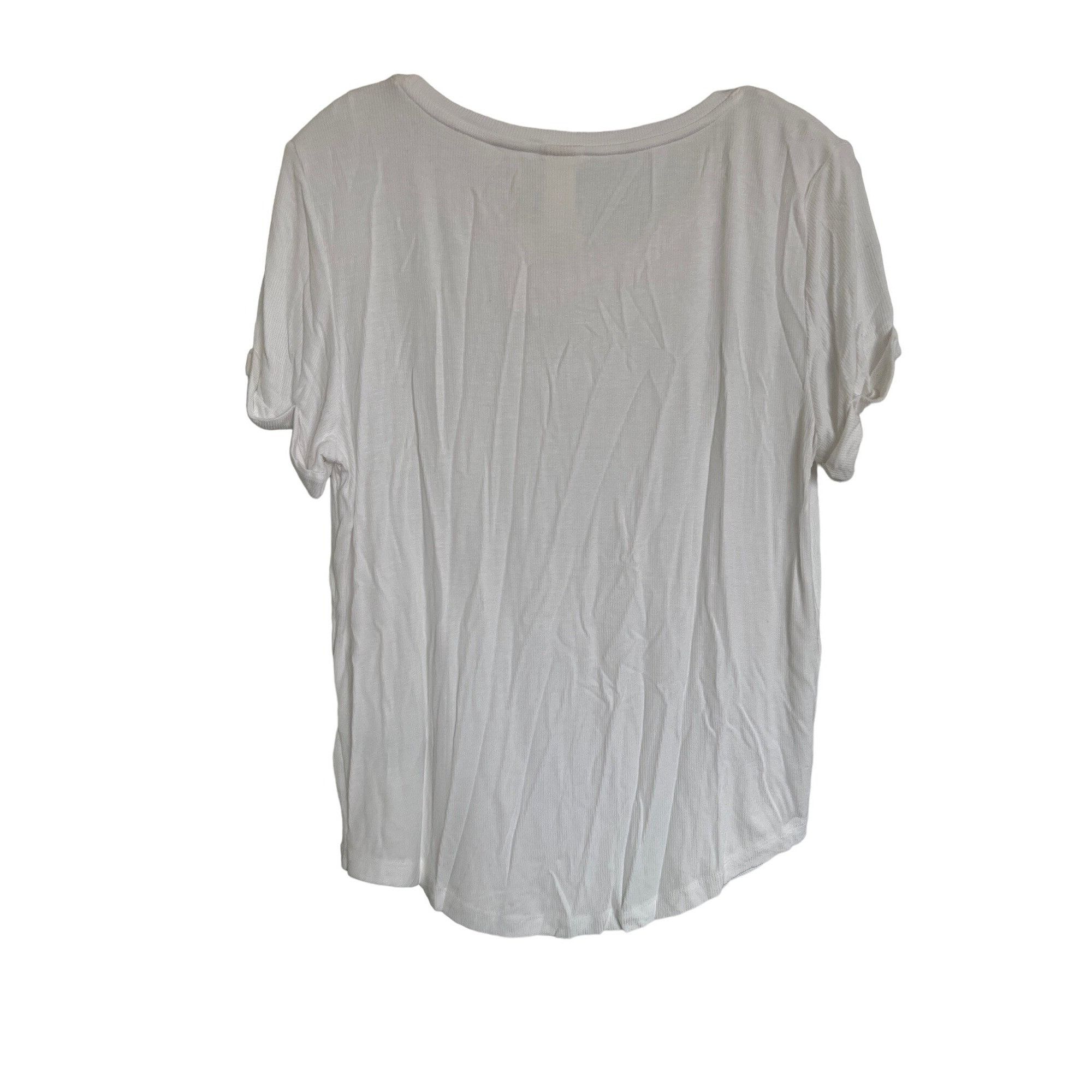 H&M H&M White Short-Sleeve Lightweight T-Shirt Size S / US 4 / IT 40 - 3 Thumbnail