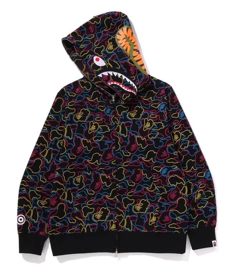 Bape Bape Shark Zip Hoodie Size ONE SIZE - 2 Thumbnail