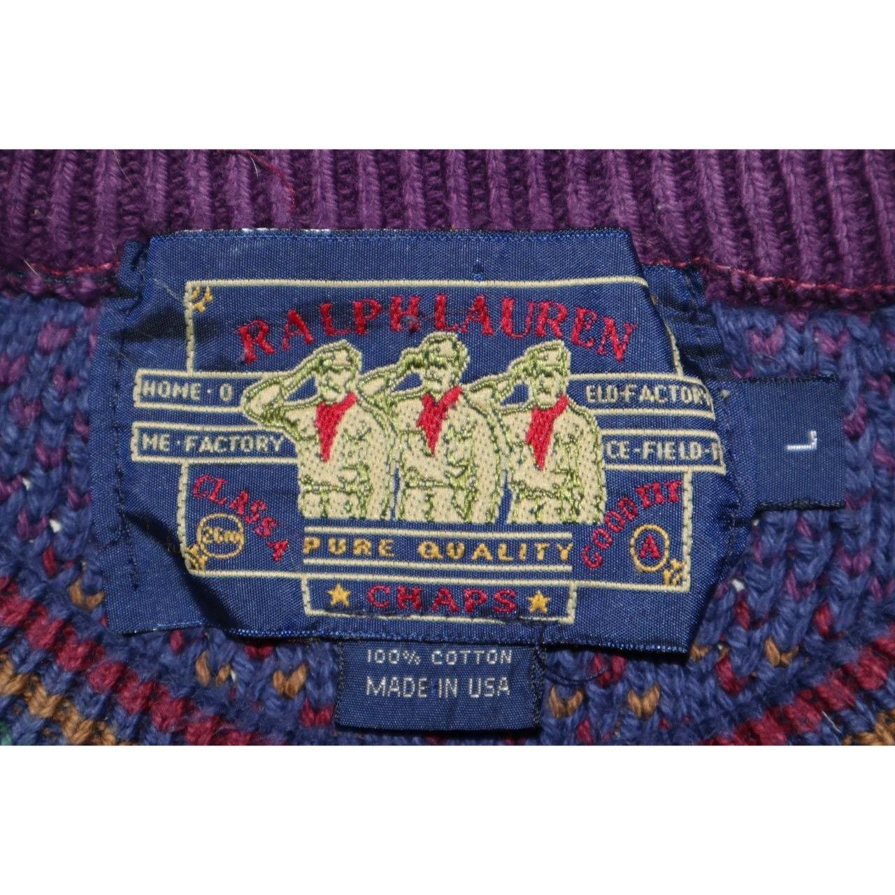 Chaps Vintage Chaps Ralph Lauren Sweater 80s 90s Abstract Knit Size US L / EU 52-54 / 3 - 2 Thumbnail