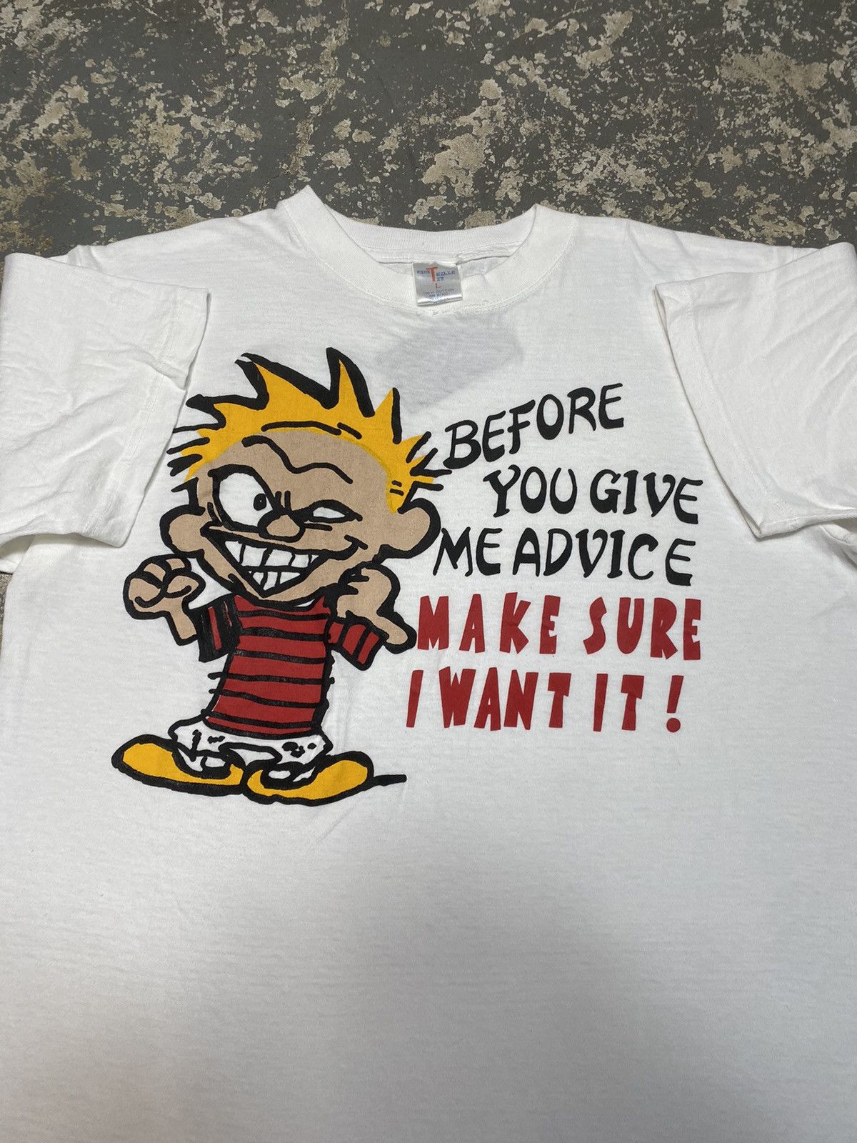 Japanese Brand × Vintage Vintage Calvin And Hobbes Advise Make Sure Want It 90s Tshir Size US L / EU 52-54 / 3 - 3 Thumbnail