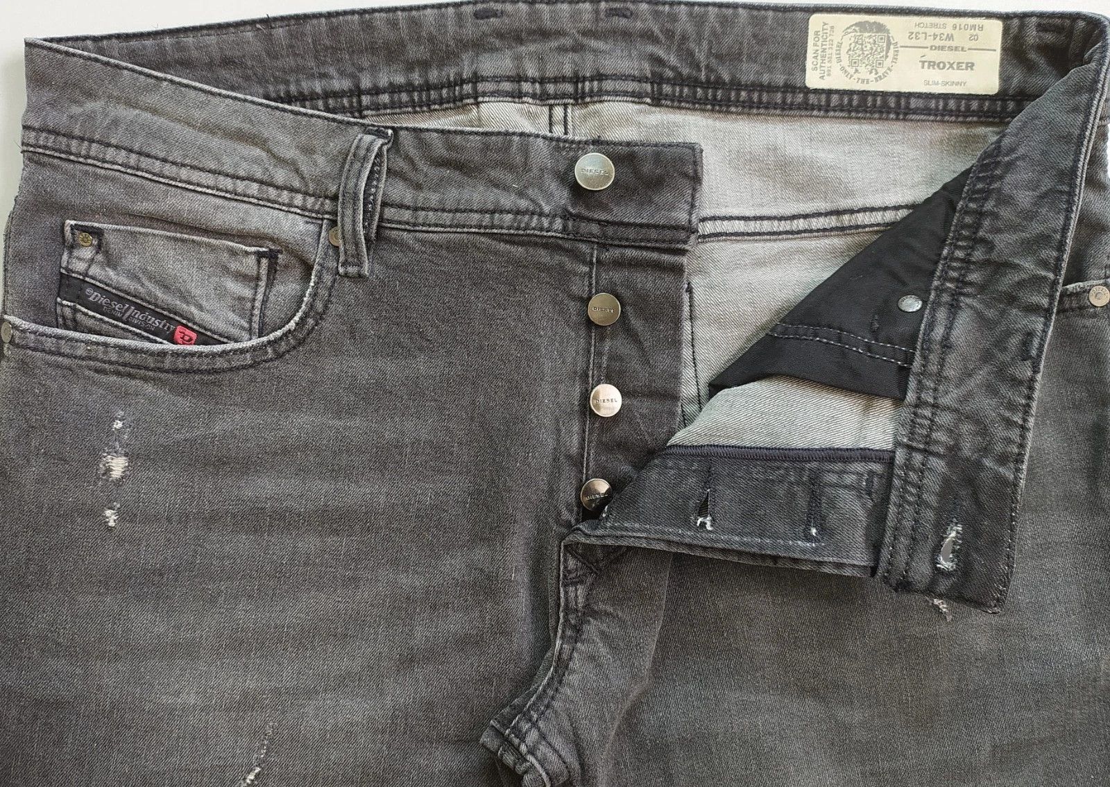 Diesel Diesel TROXER L.32 MENS JEANS SLTP/9992 Size US 34 / EU 50 - 4 Thumbnail
