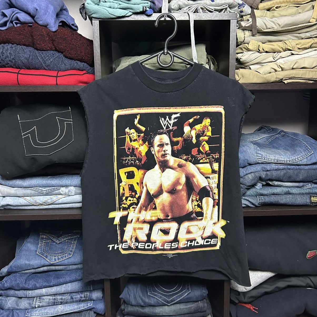 WWE Vintage WWE wrestling The Rock 1999 big logo movie sleeveles Size US M / EU 48-50 / 2 - 1 Thumbnail