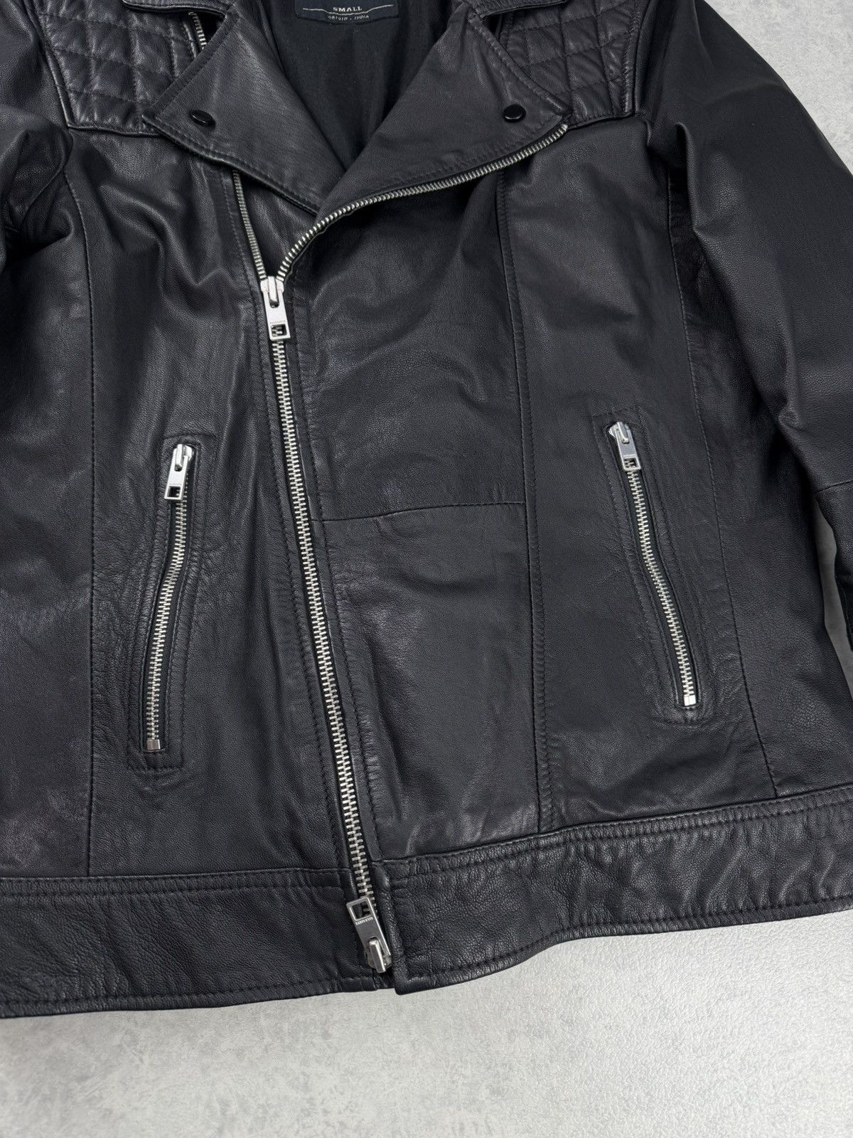 Allsaints AllSaints Kushiro Leather Biker Jacket Mens S Black Size US S / EU 44-46 / 1 - 4 Thumbnail