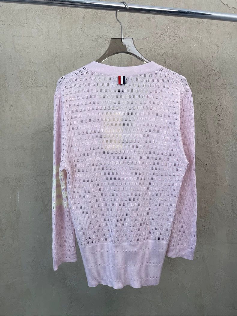 Thom Browne Thom browne Pink purple four-striped knitted cardigan jacke Size M / US 6-8 / IT 42-44 - 3 Thumbnail