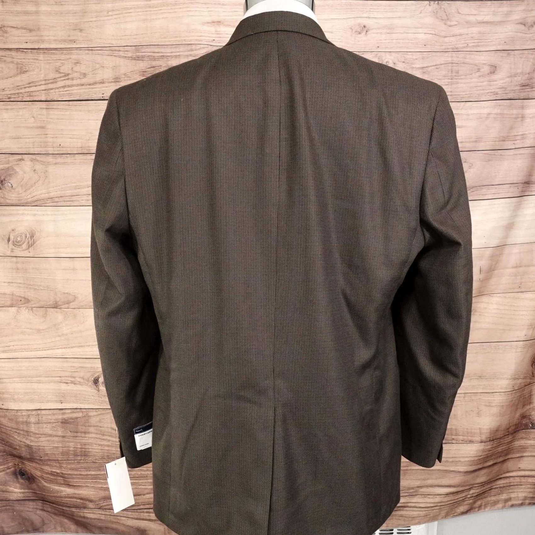 Chaps Chaps Blazer Sport Coat Olive 44R Polyester Rayon Tweed Notch Lapel Jacket Mens Regular Size 44R - 6 Thumbnail