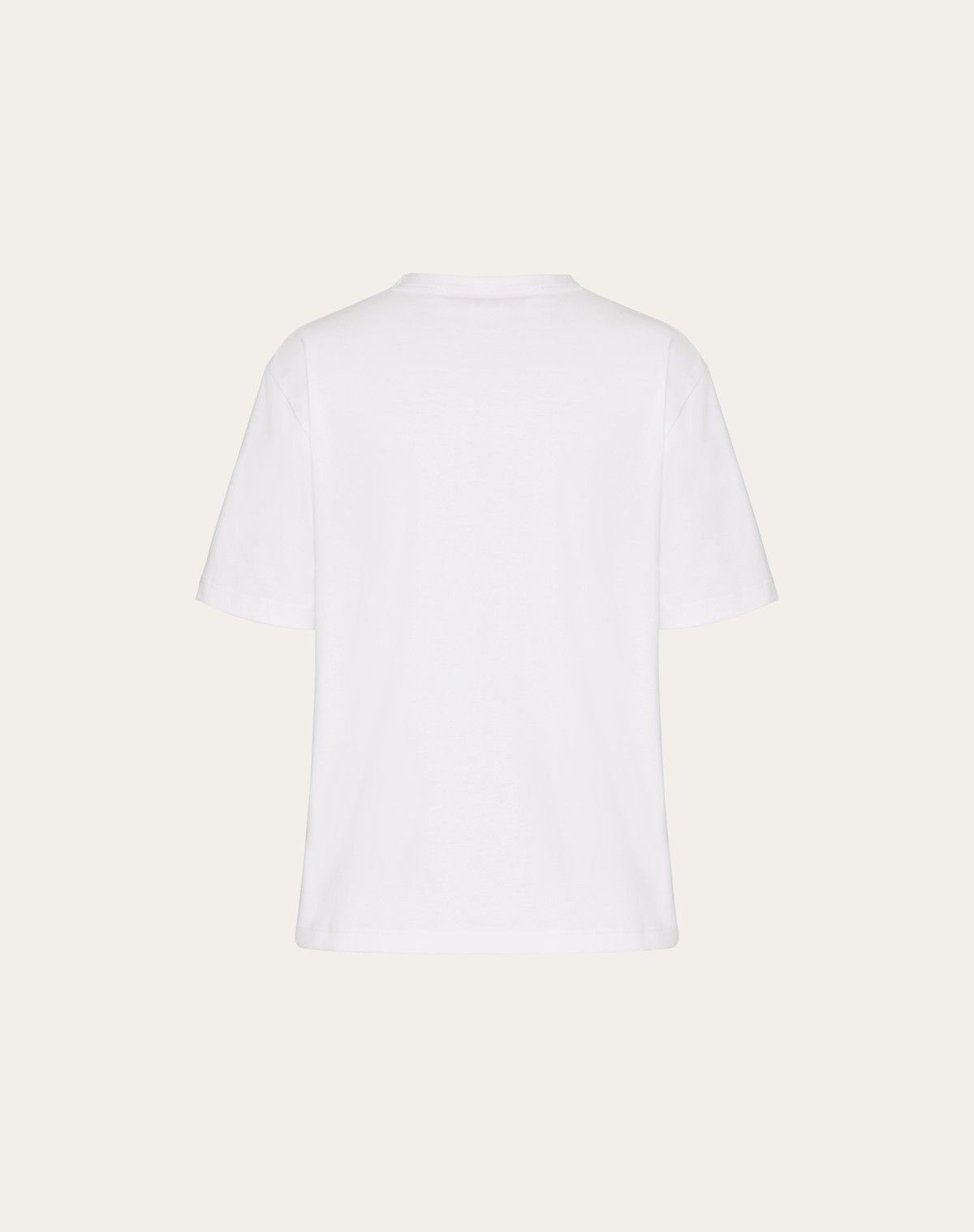 Valentino o1s1wg110525 Embroidered Jersey T-Shirt in White Size XXS / US 00 / IT 34 - 2 Thumbnail