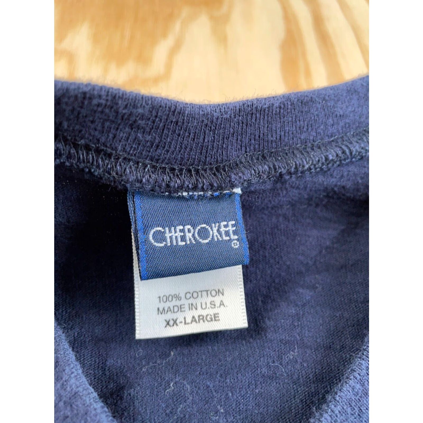 Cherokee VINTAGE Cherokee T-Shirt Striped V-Neck Dark Blue 2XL Men Retro 90s USA Made Punk Skater Shirt Size US XXL / EU 58 / 5 - 3 Thumbnail
