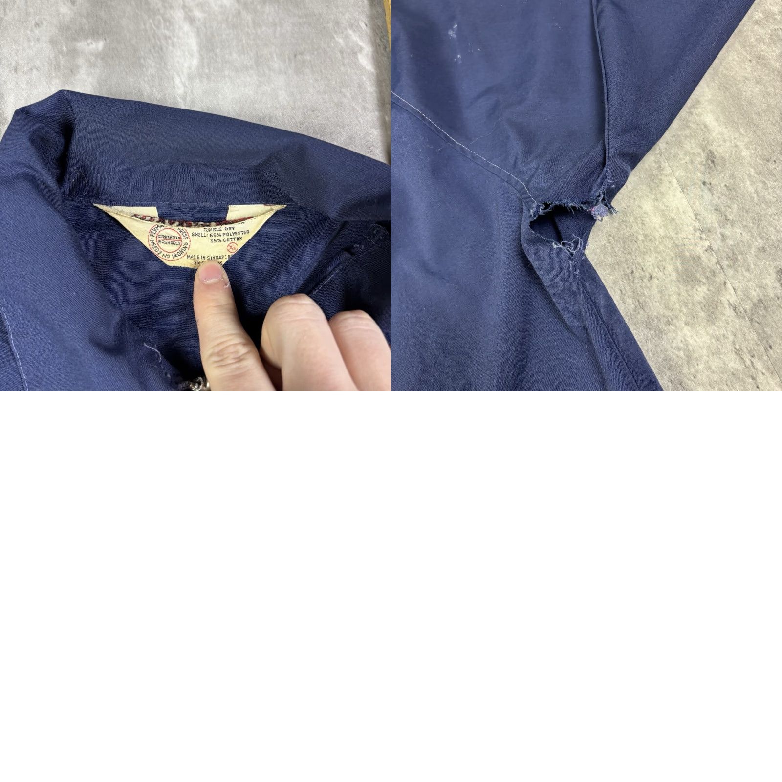 Vintage VINTAGE Cotton Blend Full Zip Bomber Jacket Mens XL Blue Workwear 80s USA Size US XL / EU 56 / 4 - 8 Thumbnail