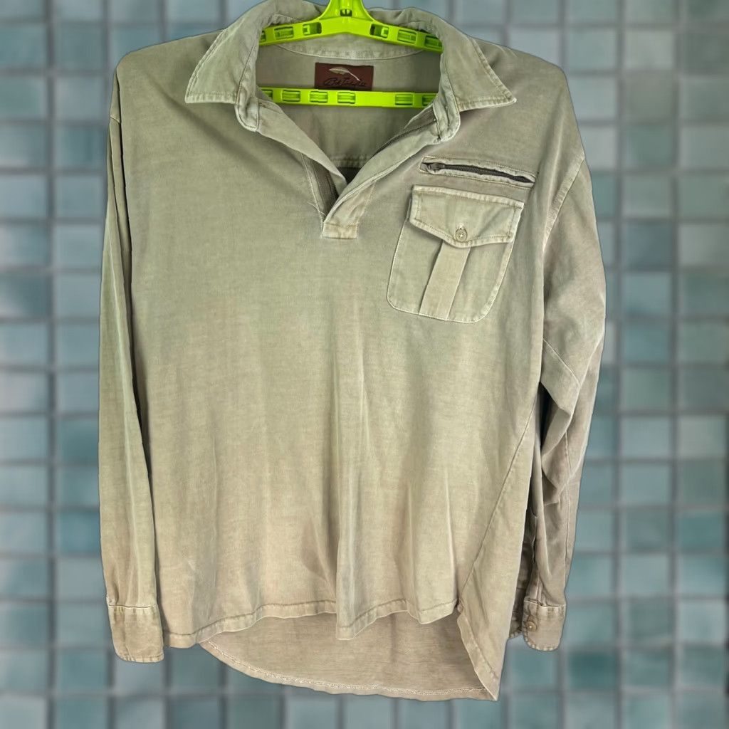 Vintage Bob Timberlake Sweater Mens L Brown 1/4 Zip Logo Collared Knit Solid Cotton Size US L / EU 52-54 / 3 - 1 Thumbnail