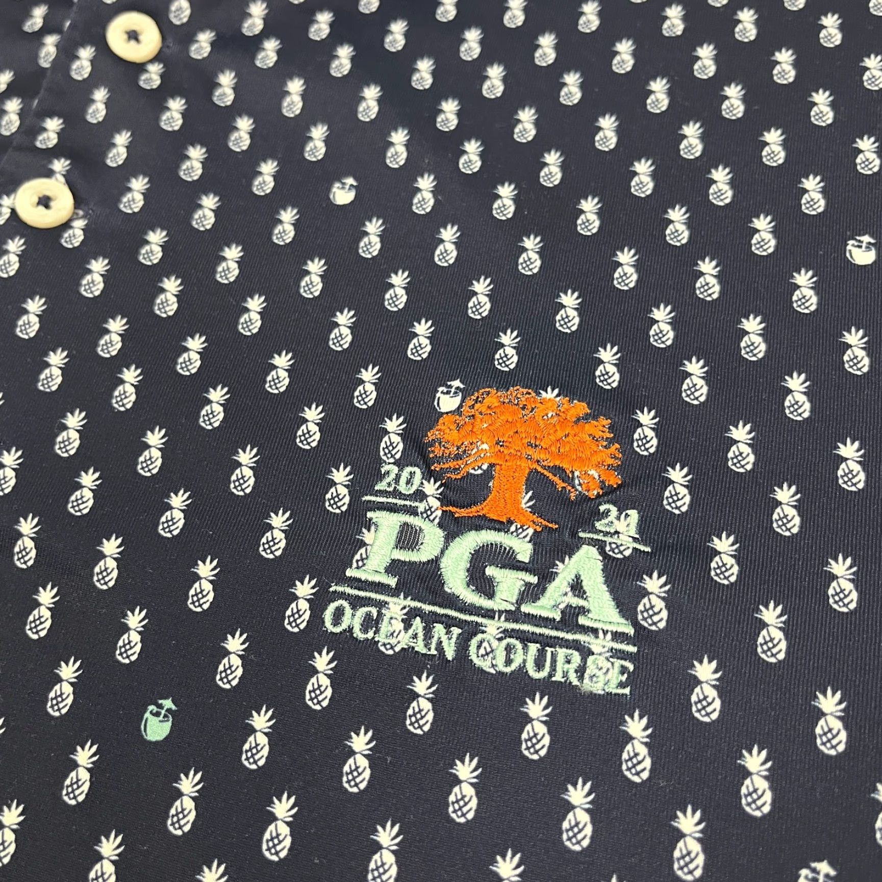 RLX Ralph Lauren RLX Ralph Lauren Polo Shirt Golf Ocean Course Kiawah Mens L Blue Pineapple Vintage? No (not vintage) Size US L / EU 52-54 / 3 - 3 Thumbnail