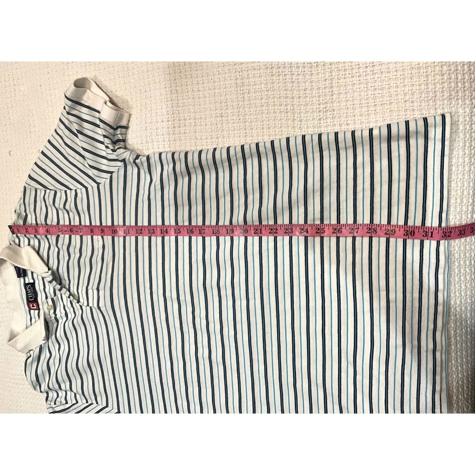 Chaps VINTAGE CHAPS RALPH LAUREN MENS POLO XL Blue Striped Short Sleeve Collared Logo Polo Golf Mens XL Size US XL / EU 56 / 4 - 7 Thumbnail