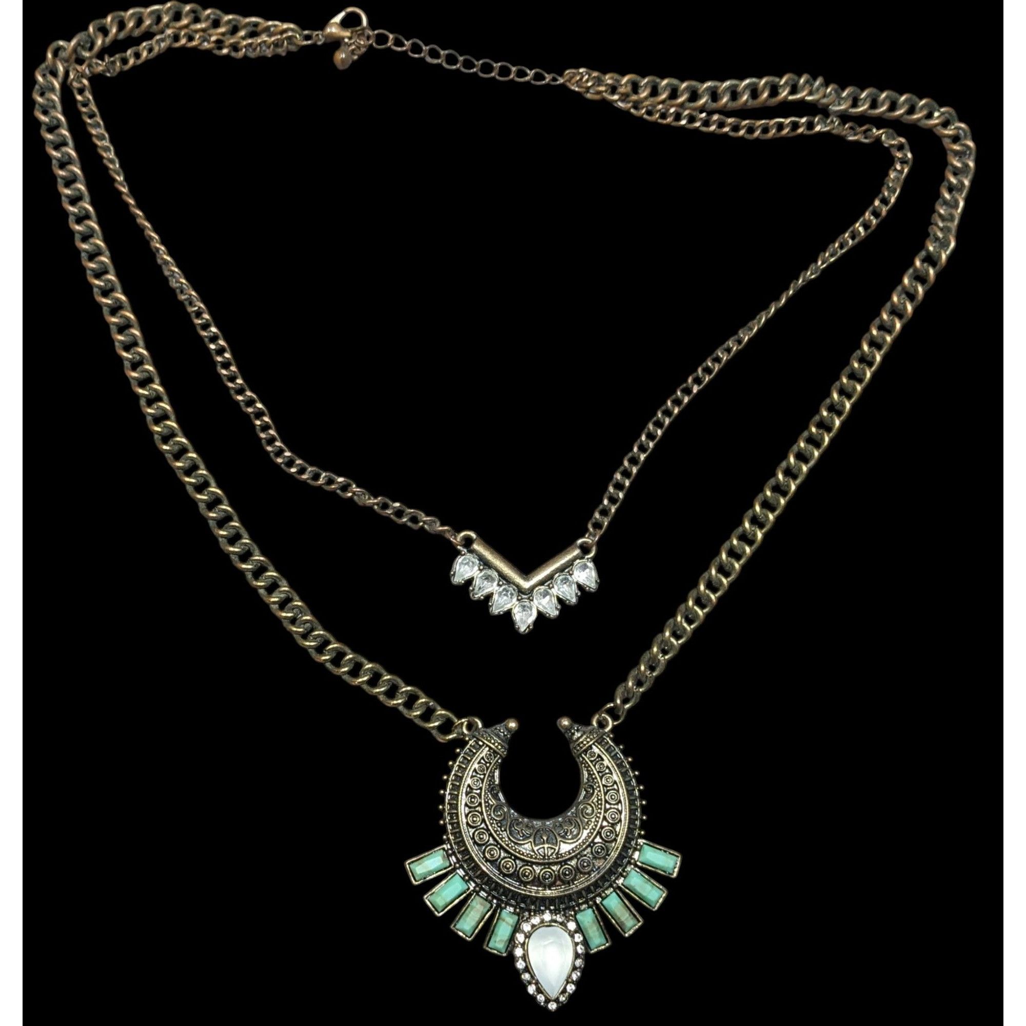 Other Bohemian Layered Gemmed Pendant Necklace Size ONE SIZE - 1 Thumbnail