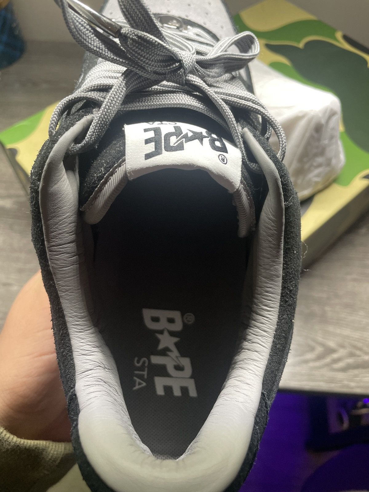 Bape Bape Shoes Bapesta Suede Black/Grey Size US 11 / EU 44 - 11 Thumbnail