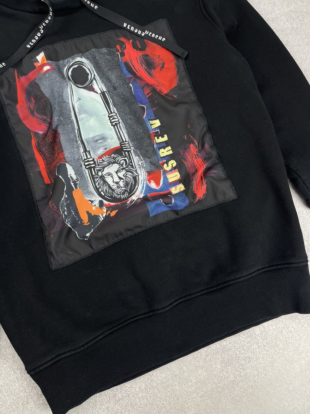 Versace × Versus Versace Versus Versace Big Logo Hoodie Black Women’s Size S / US 4 / IT 40 - 4 Thumbnail