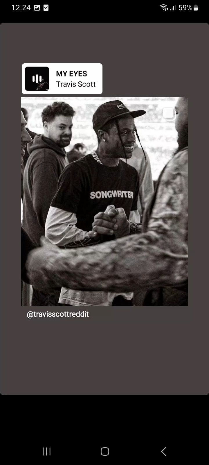 image of Avant Garde x Rap Tees Vintage Songwriter T-Shirt Worn By Thom Yorke & Travis Scott in Black (Size 