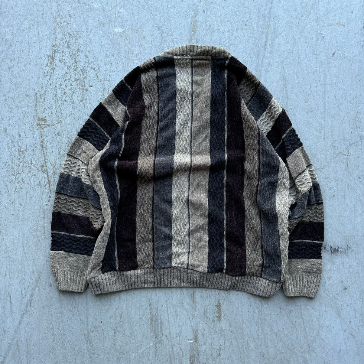 Coogi × Cotton Traders × Vintage Vintage 90s Coogi Style Knit Brown Beige Sweater Sz XXL Size US XXL / EU 58 / 5 - 4 Thumbnail
