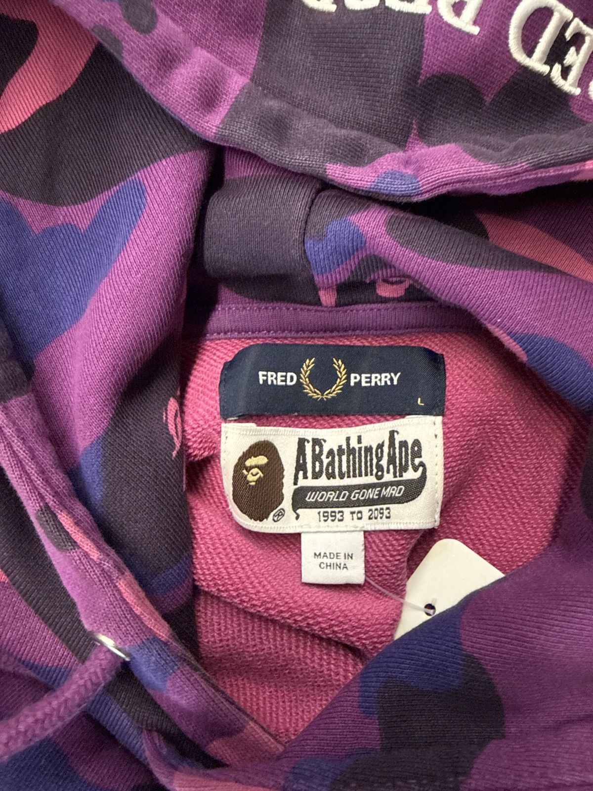 Bape × Fred Perry Bape Fred perry purple camo hood Size US L / EU 52-54 / 3 - 3 Thumbnail