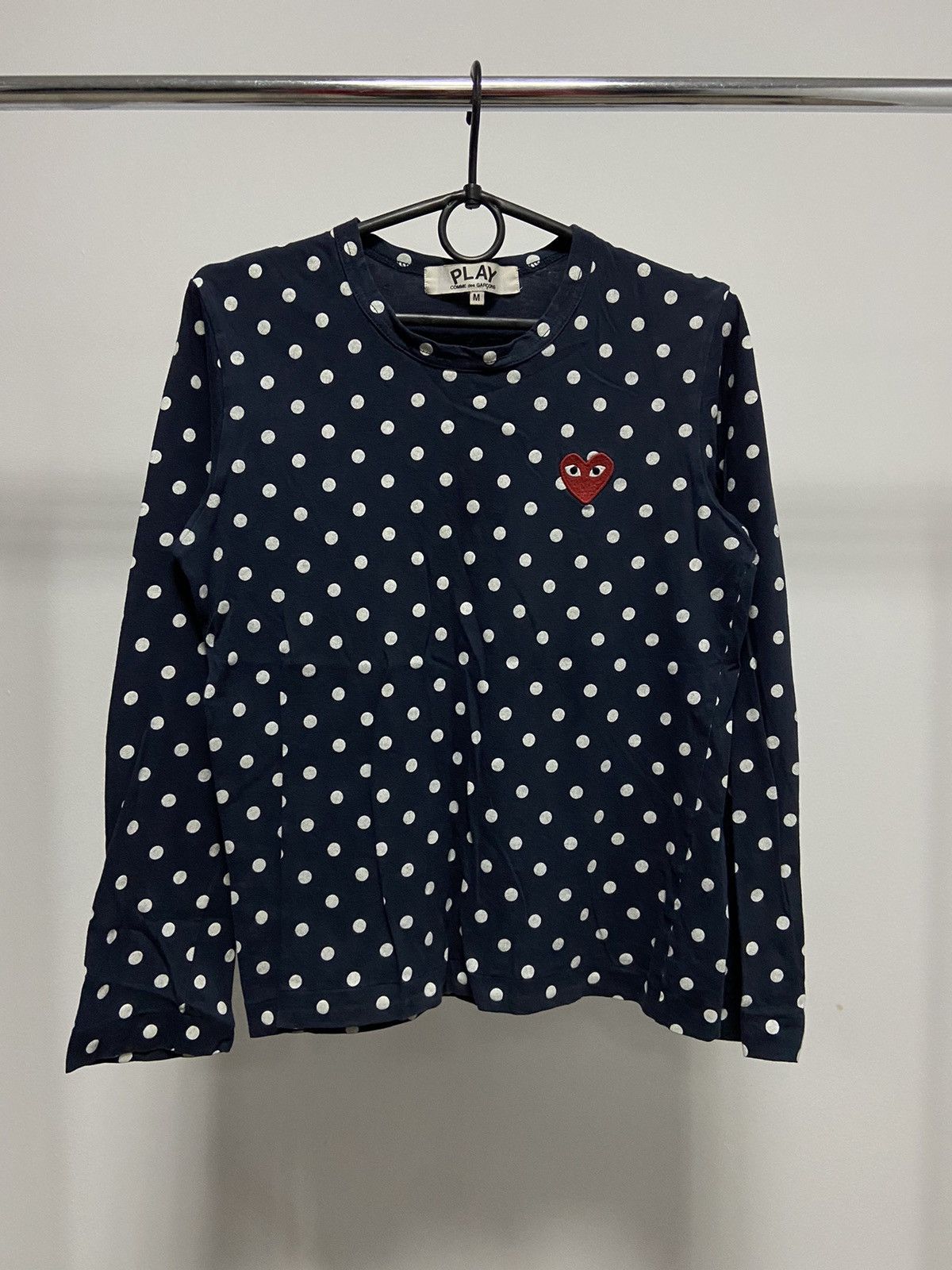 Comme des Garcons PLAY × Japanese Brand × Vintage Comme des garçons play Longsleeve Vintage polka dot Japanese Size M / US 6-8 / IT 42-44 - 1 Thumbnail