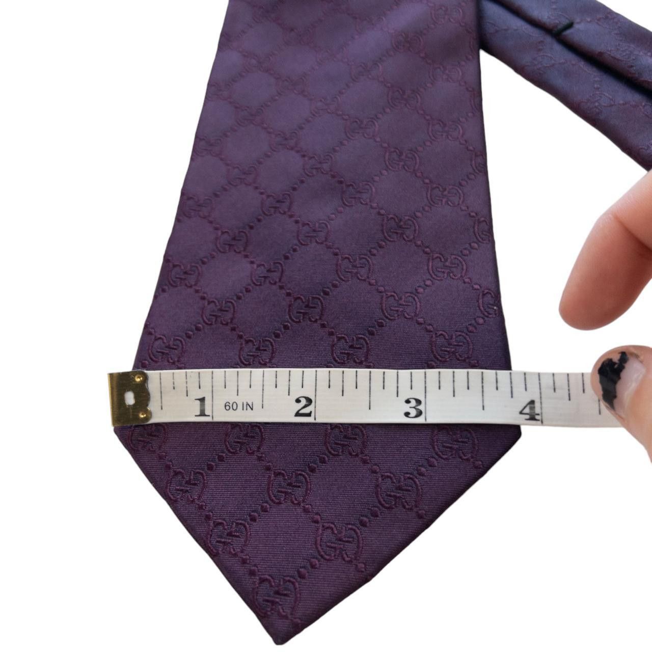 Gucci Vintage Gucci Monogram Silk Tie Size ONE SIZE - 5 Thumbnail