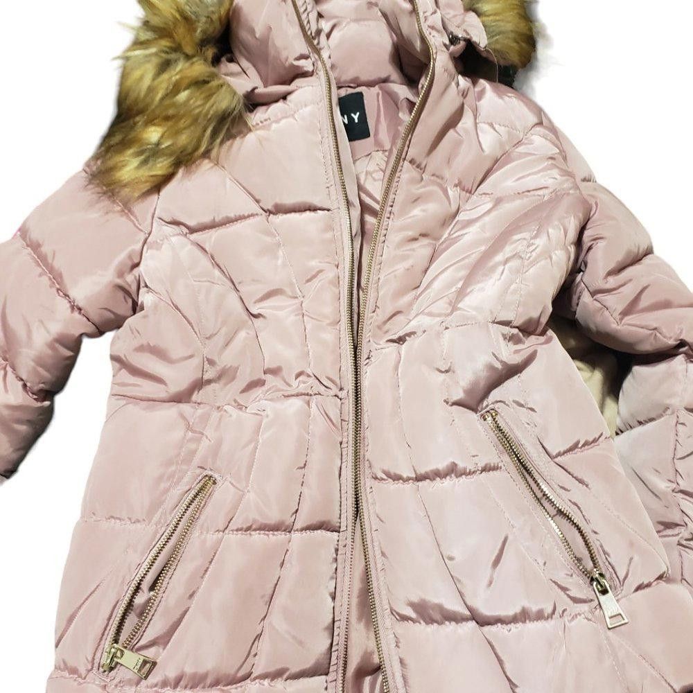 DKNY CT816 DKNY Ladies Pink Champagne Hooded Puffer Jacket L Size L / US 10 / IT 46 - 7 Thumbnail