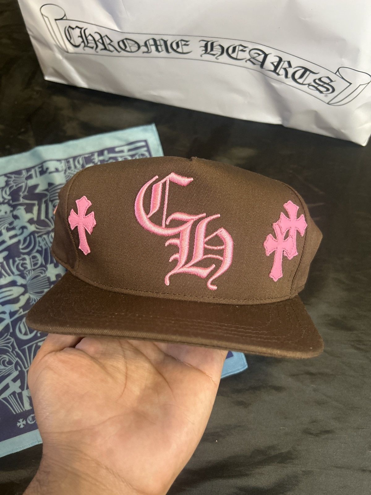 Chrome Hearts Chrome Hearts Pink/Brown Hat with Pink Patches. STUPID RARE. Size ONE SIZE - 3 Thumbnail
