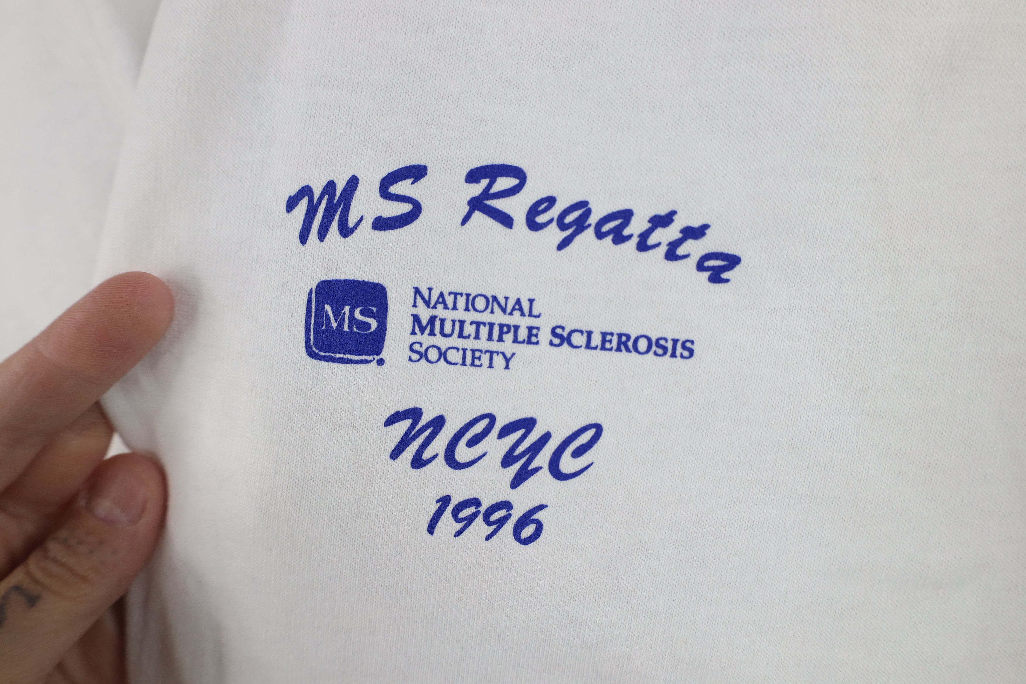 Vintage Vintage 90s 1996 Sclerosis MS Regatta Boat T-Shirt USA Size US XL / EU 56 / 4 - 5 Thumbnail