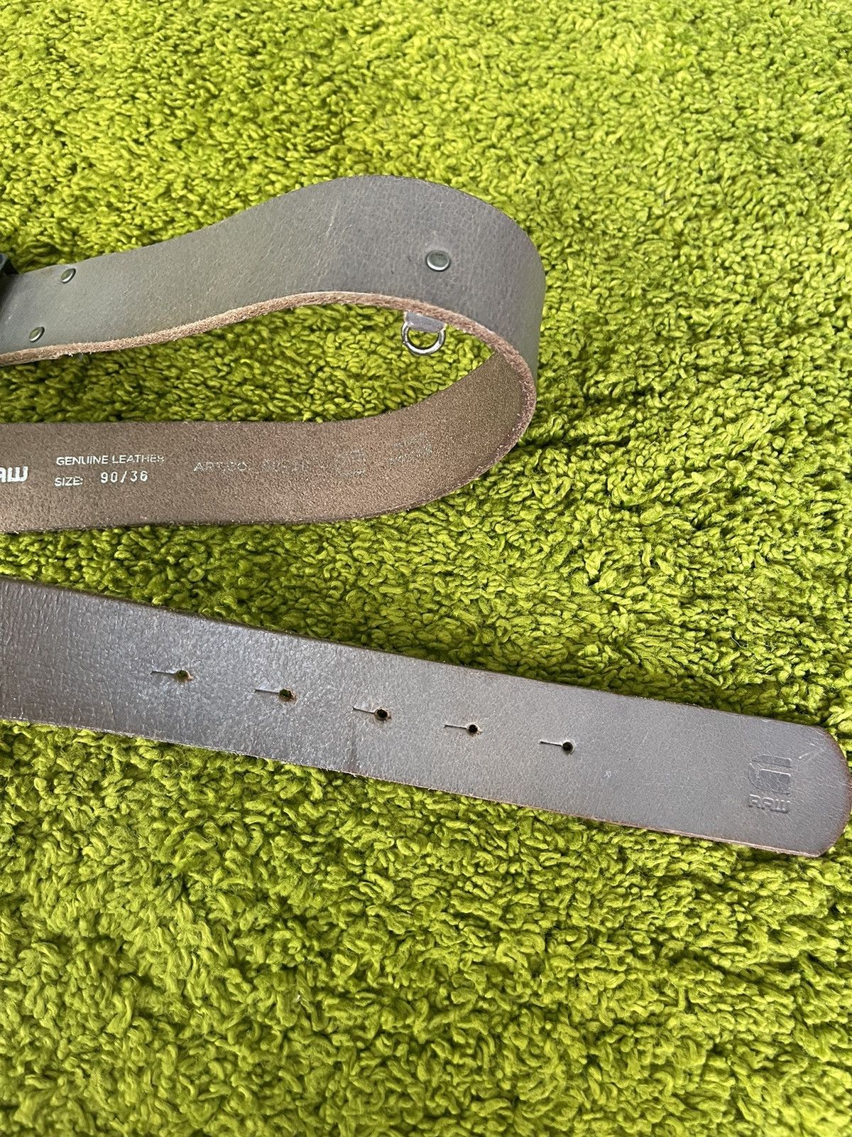 Cowboy Equipment × G-Star G-Star Raw buckle logo real leather western belt Size 34 - 3 Thumbnail