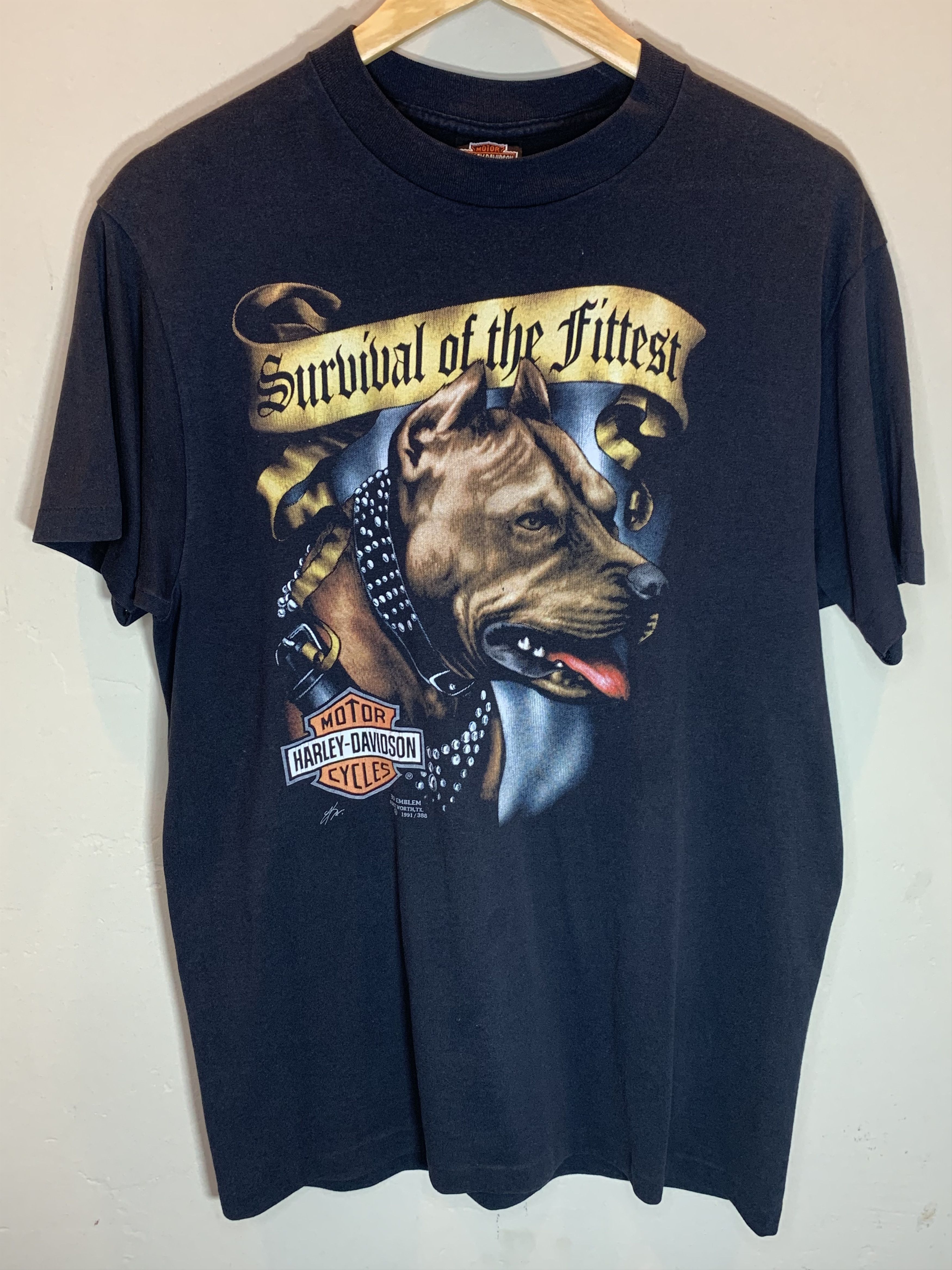 Harley Davidson RARE Vintage 1991 3D Emblem Harley Davidson Survival T-Shirt Size US L / EU 52-54 / 3 - 1 Thumbnail