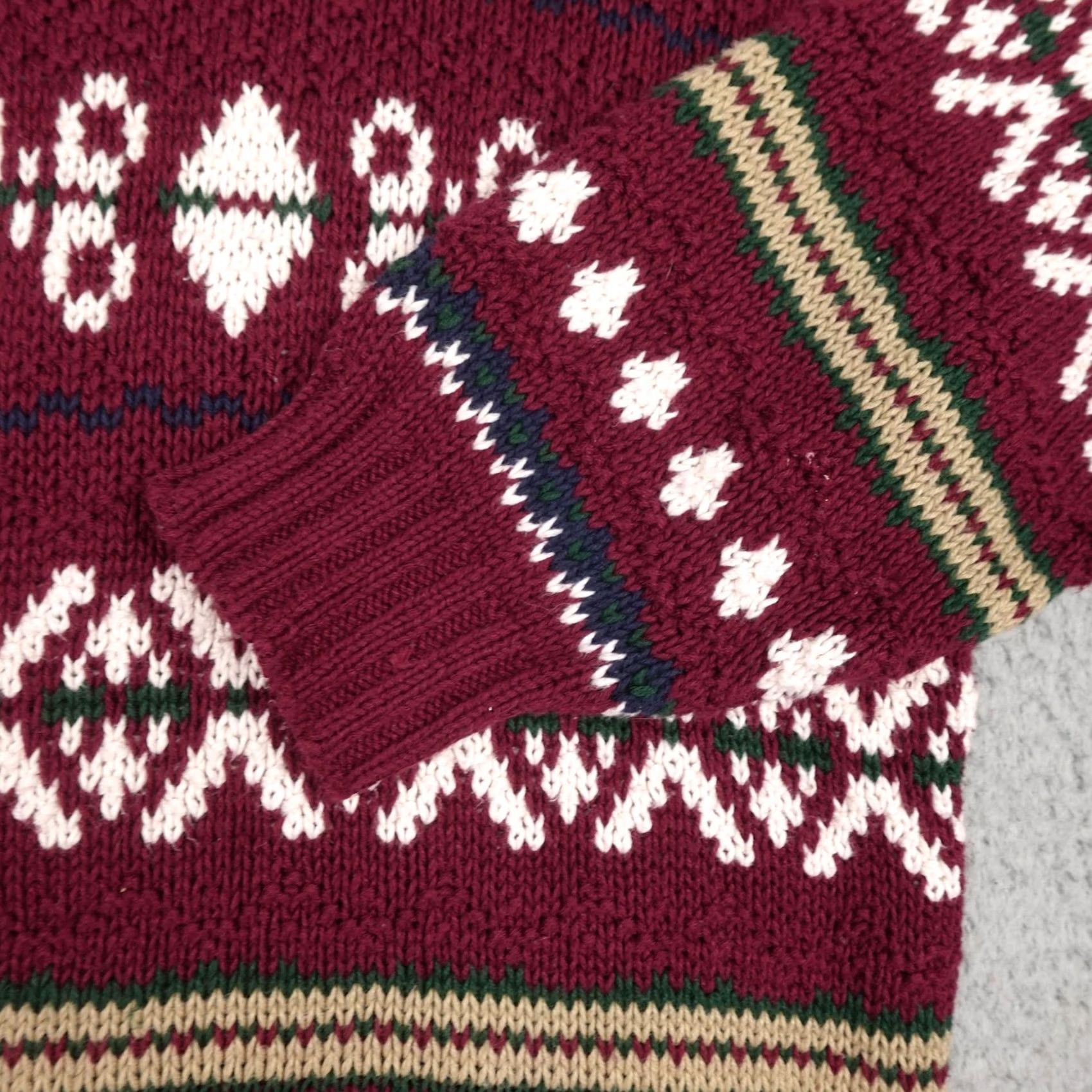 Vintage VINTAGE American Portrait Sweater Mens Large Red Fair Isle Knit Pullover 90s USA Size US L / EU 52-54 / 3 - 6 Thumbnail