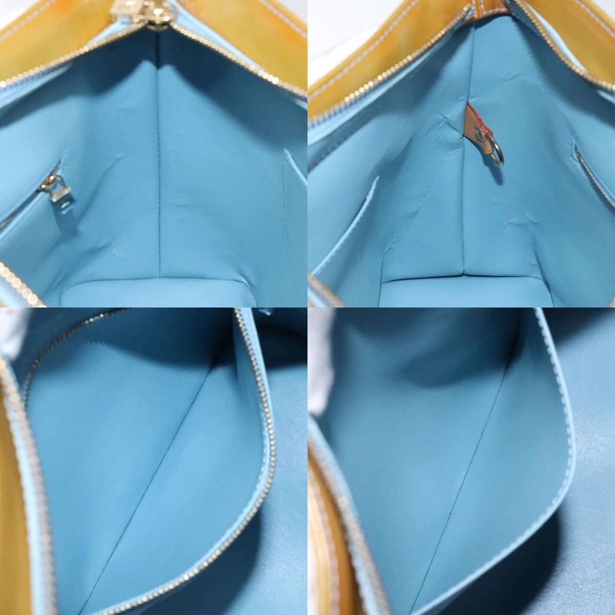 Louis Vuitton LOUIS VUITTON Monogram Vernis Houston Hand Bag Baby Blue Size ONE SIZE - 12 Thumbnail