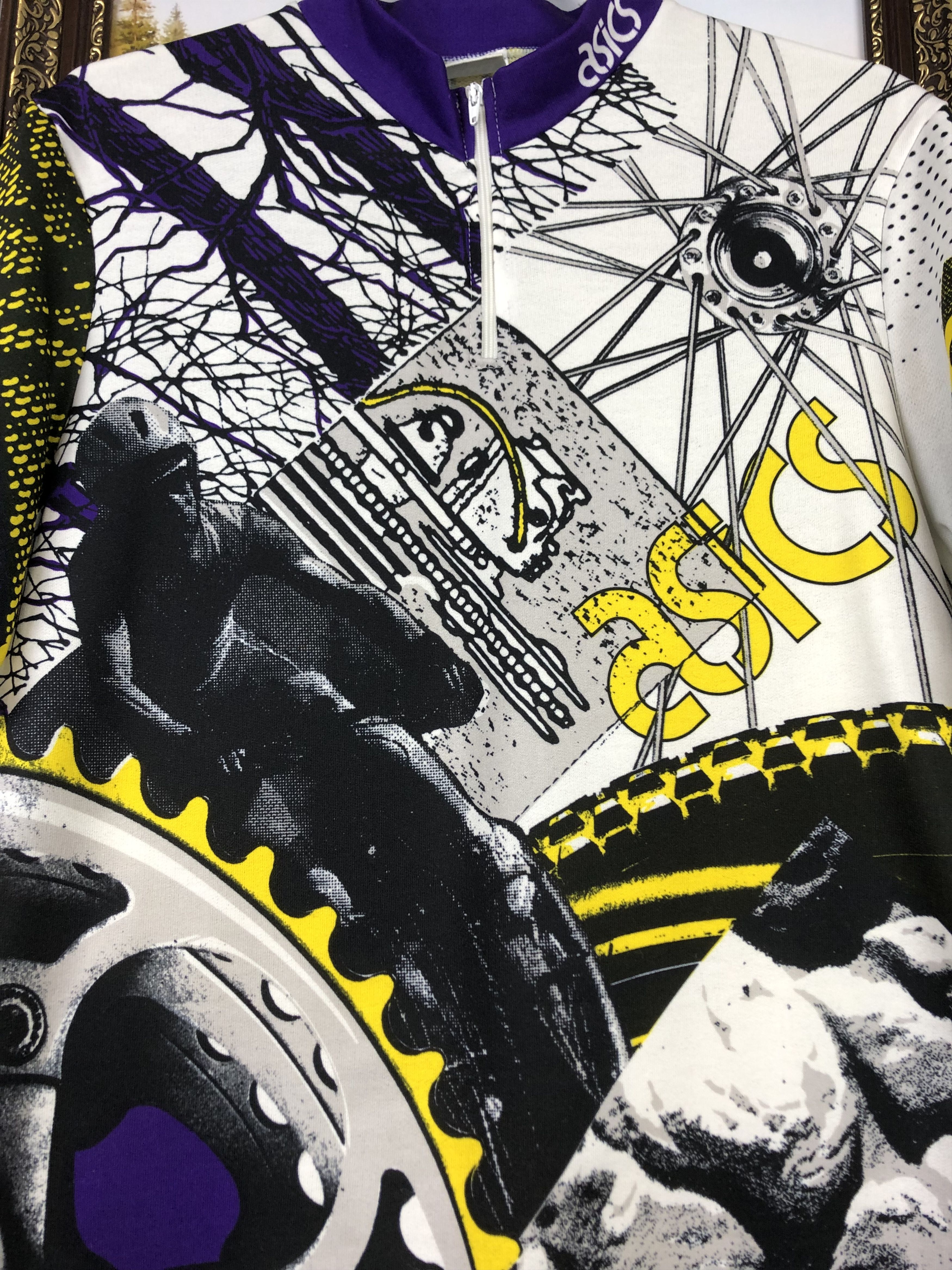 Vintage Vintage 90's Cycling Jersey Over Print Asics Rare Shirt Size US XL / EU 56 / 4 - 5 Thumbnail