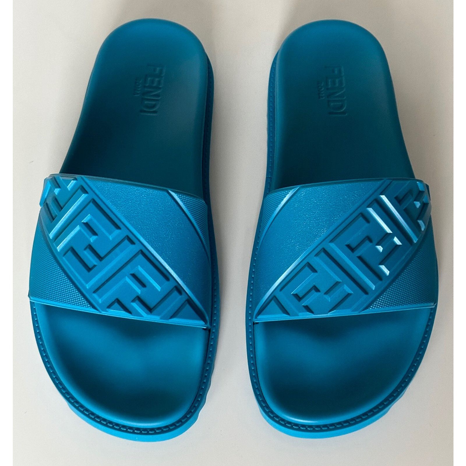 Fendi Fendi Men's FF Rubber Sandals Cyber Blue 13 US/12 UK 7X1377 Size US 13 / EU 46 - 6 Thumbnail