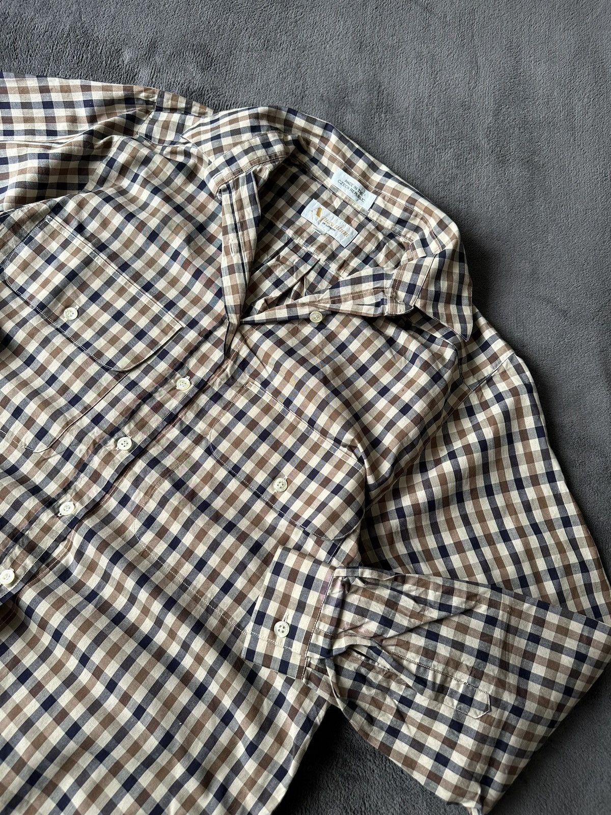 Aquascutum × Vintage Aquascutum Bottom Up Shirt NovaCheck Size M Size US M / EU 48-50 / 2 - 4 Thumbnail