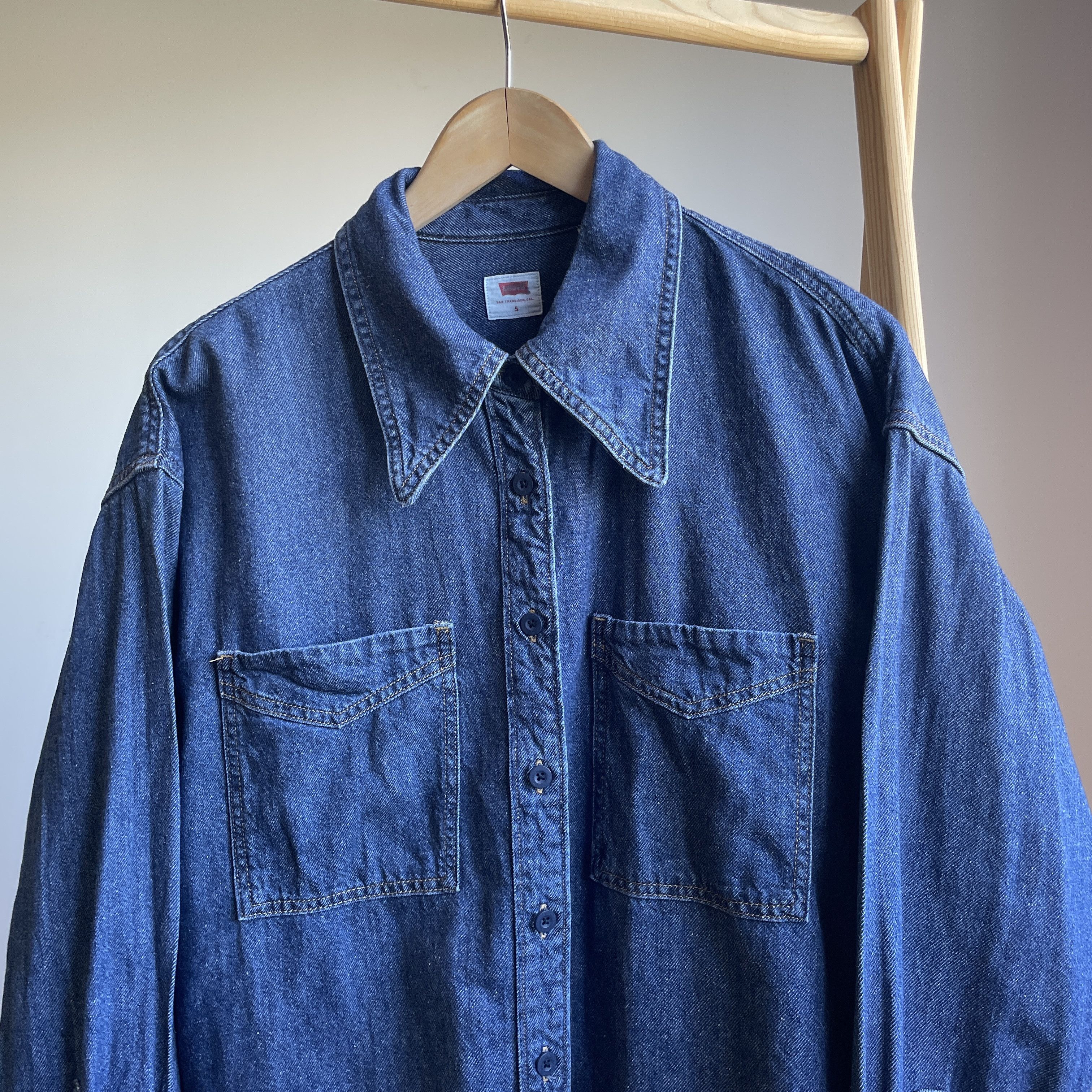 Levi's Levi's Womens Oversized Denim Western Shirt Size S Size S / US 4 / IT 40 - 3 Thumbnail