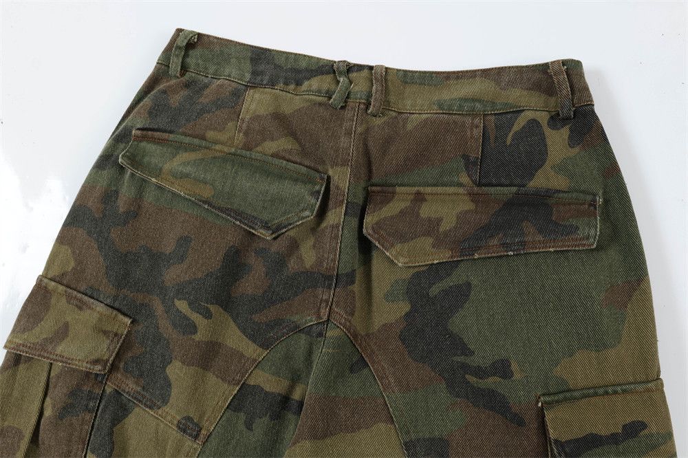 Jean Camouflage Ripped Shorts Size US 29 - 11 Thumbnail