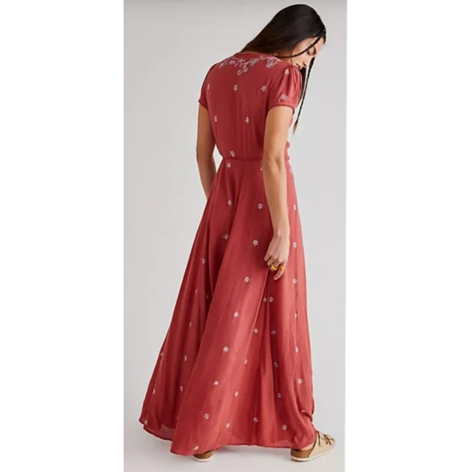 Free People NWT Free People Mia Wrap Boho Floral Maxi Dress $168 X-SMALL Size XS / US 0-2 / IT 36-38 - 4 Thumbnail