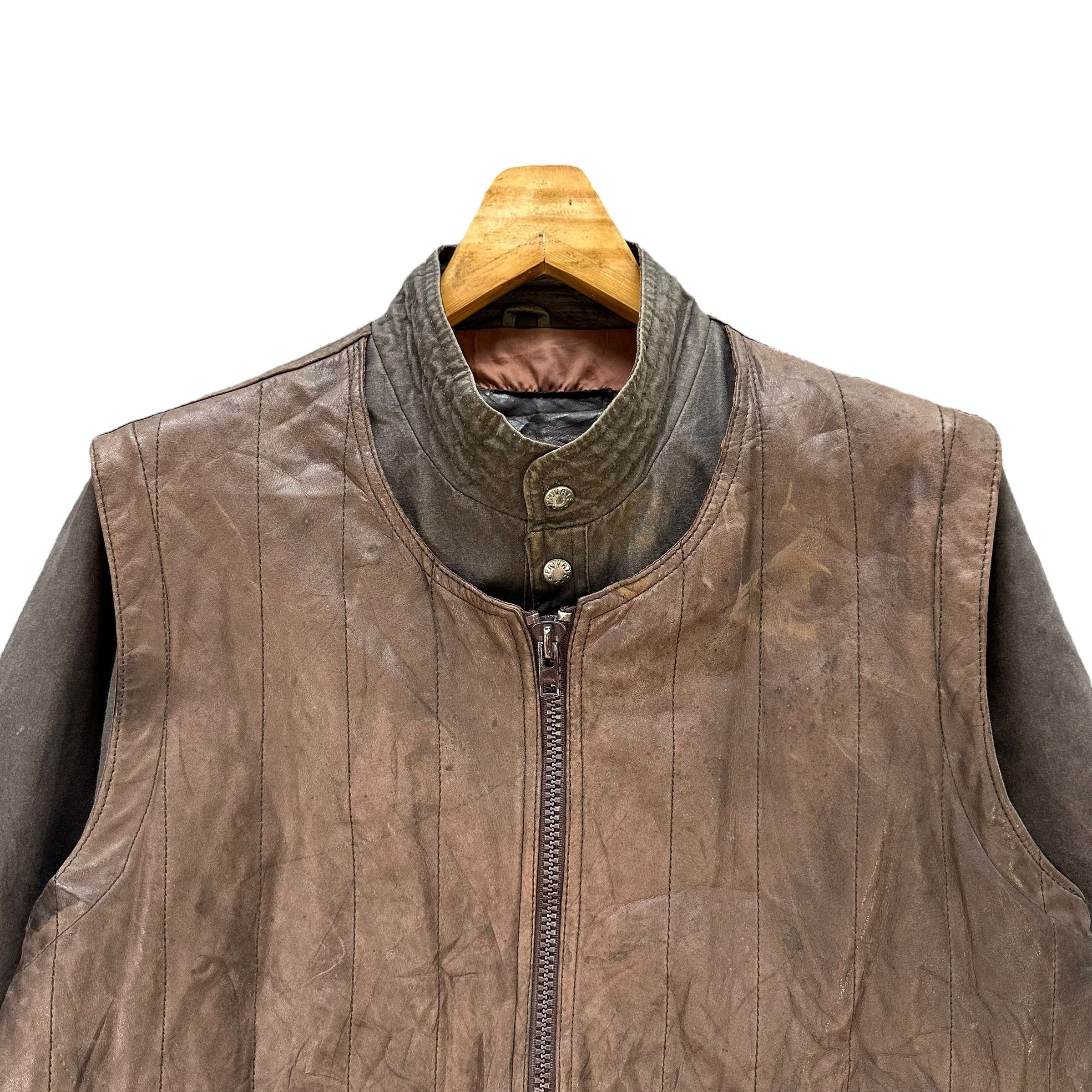 Genuine Leather Vintage 80’s Genuine Leather PRIVATE Vest Jacket #A71-1719 Size US L / EU 52-54 / 3 - 2 Thumbnail