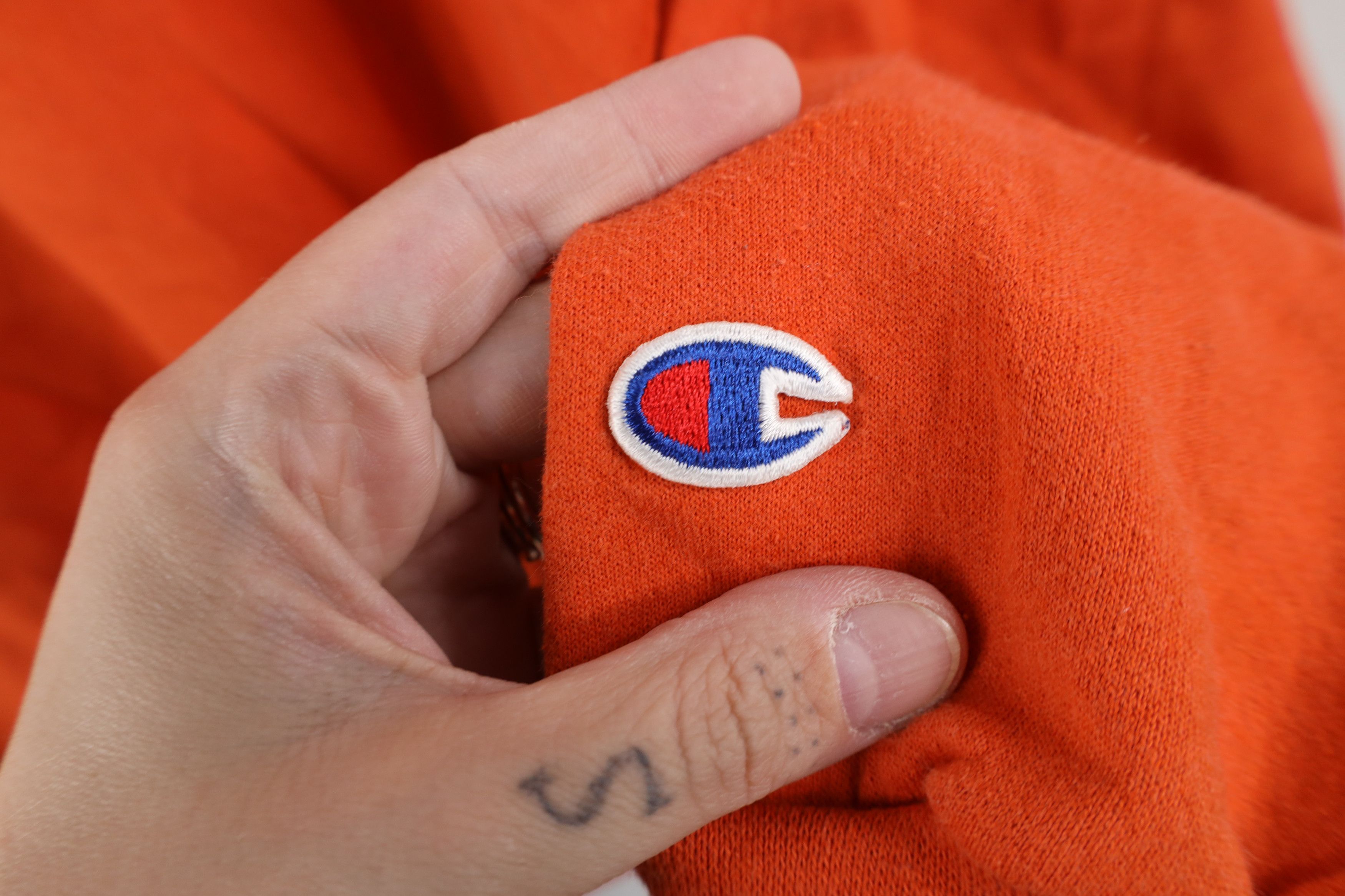 Champion Vintage 90s Champion Spell Out Crewneck Sweatshirt Orange Size US L / EU 52-54 / 3 - 5 Thumbnail
