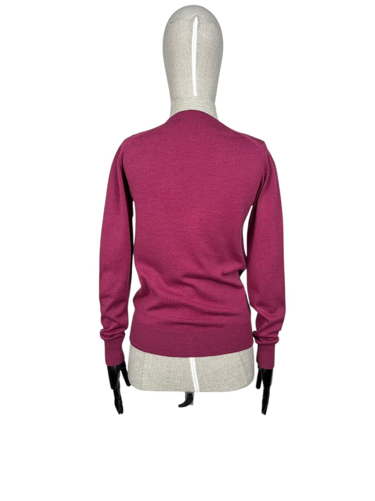 John Smedley JOHN SMEDLEY 100% Merino Wool Fuchsia Cardigan Sweater Size S / US 4 / IT 40 - 2 Thumbnail