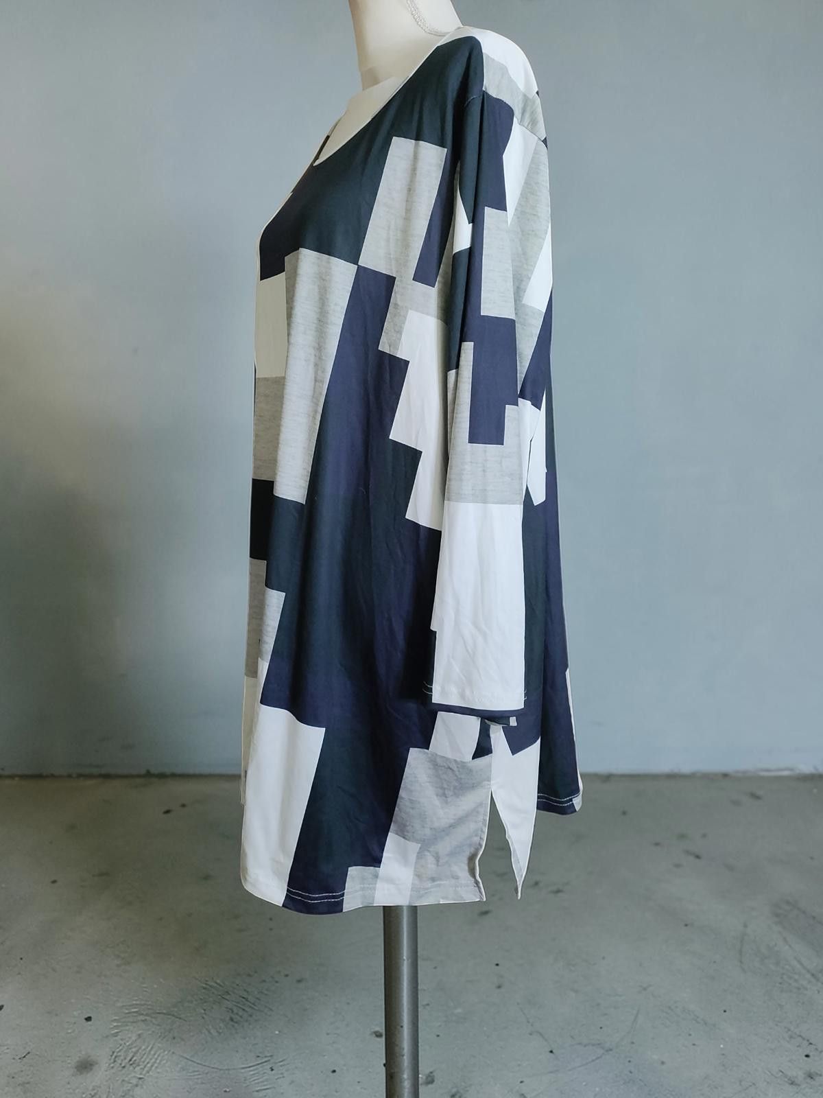 Other Emory Rose 5XL Geometric Pattern Long Sleeve Blouse Size 4XL / US 24-26 - 4 Thumbnail
