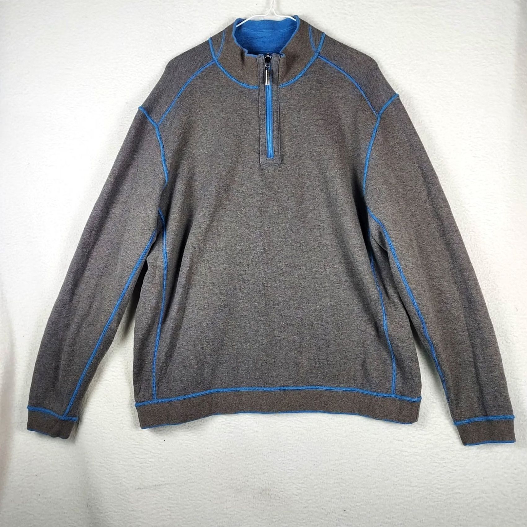 Tommy Bahama Tommy Bahama Reversible Quarter Zip Pullover Mens Blue Sweater Size US M / EU 48-50 / 2 - 2 Thumbnail