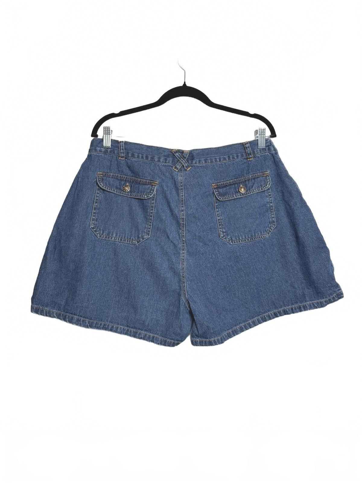 Designer Vintage 90s Style Denim Jean Skort Shorts Size 36" / US 14 / IT 50 - 2 Thumbnail