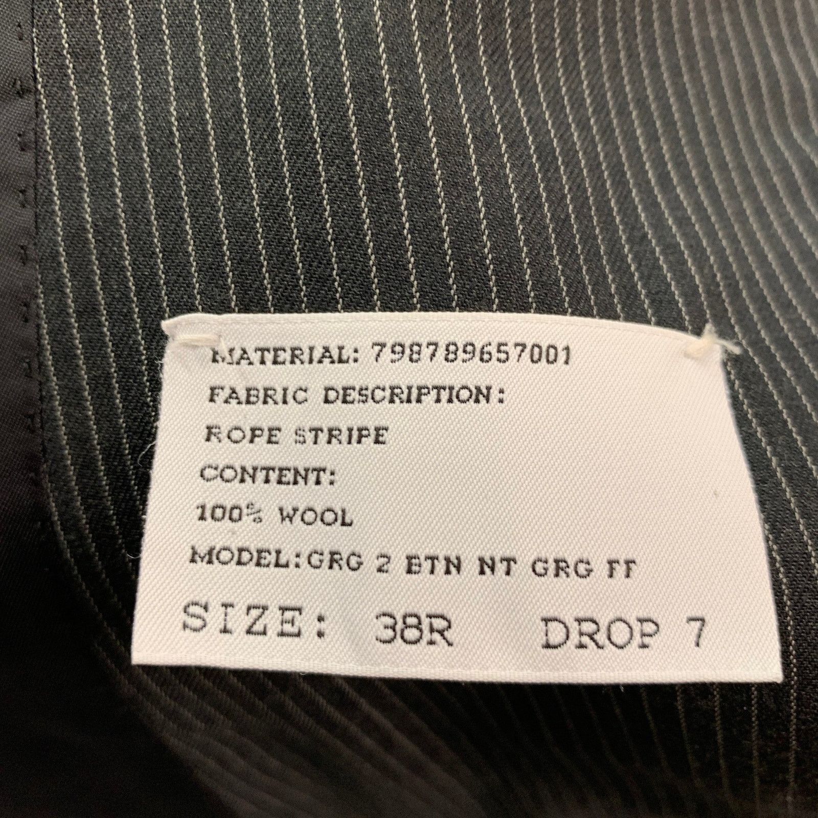 Ralph Lauren RALPH LAUREN Black Grey Pinstripe Wool Single Breasted Sport Size 38R - 5 Thumbnail