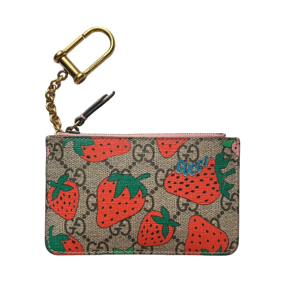 Gucci Gucci Strawberry Monogram Key Pouch Wallet | Grailed