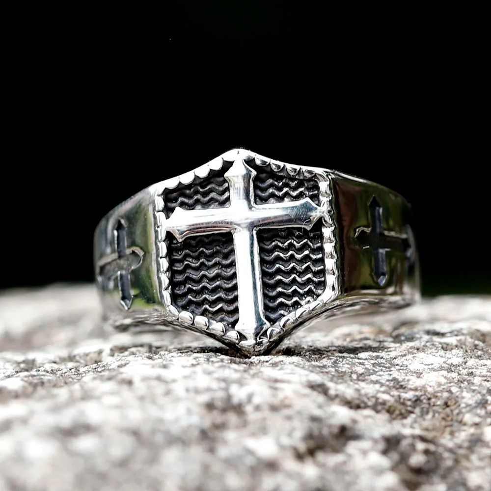 Jewelry Cross Ring Streetwear Jewelry Fashion Gift Size ONE SIZE - 3 Thumbnail