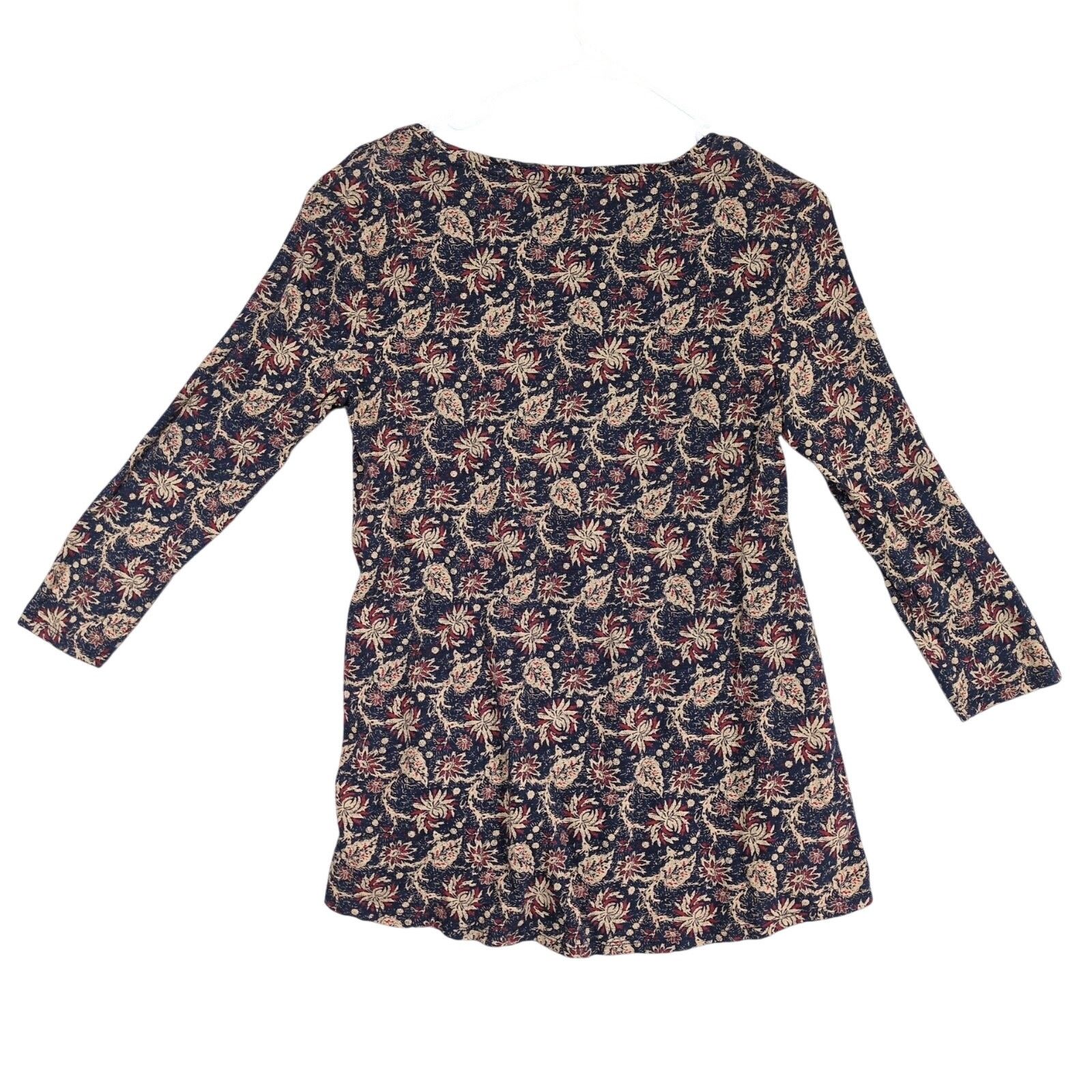 Lucky Brand Lucky Brand Women's S High-Low Floral Top 3/4 Sleeve Size S / US 4 / IT 40 - 3 Thumbnail